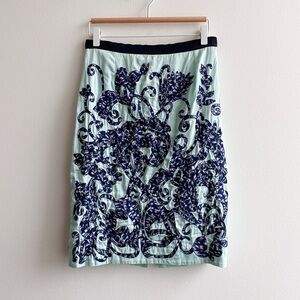 Anthropologie Moulinette Soeurs Floral Embroidered Skirt